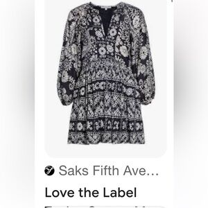 Love the Label Anthropologie Zelda dress Navy white brown. Pleated skirt small